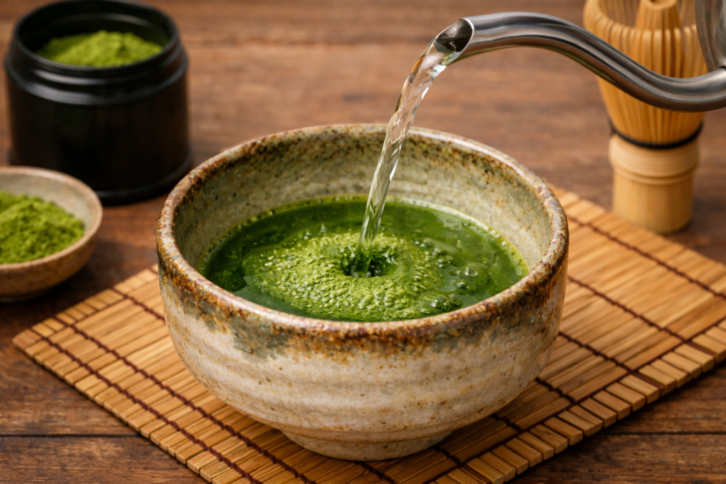 4- Añade 70 ml de agua a 80°C