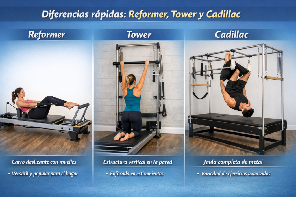 Diferencias entre Reformer, Tower y Cadillac