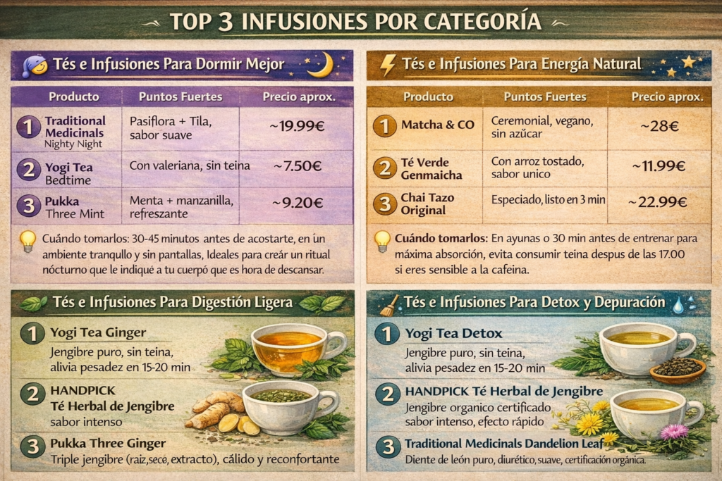 TOP 3 INFUSIONES POR CATEGORÍA