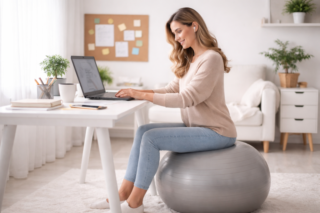 Pelota de Pilates para sentarse para teletrabajo